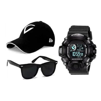 Men & Boys Accessories Combo – Watch, Cap and Sunglass Combo of 3