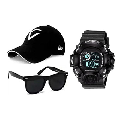 Men & Boys Accessories Combo – Watch, Cap and Sunglass Combo of 3