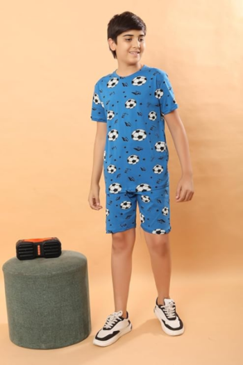 Ninos Dreams Boys Cotton T-shirt & Shorts Coord set/Boys' Soccer Ball